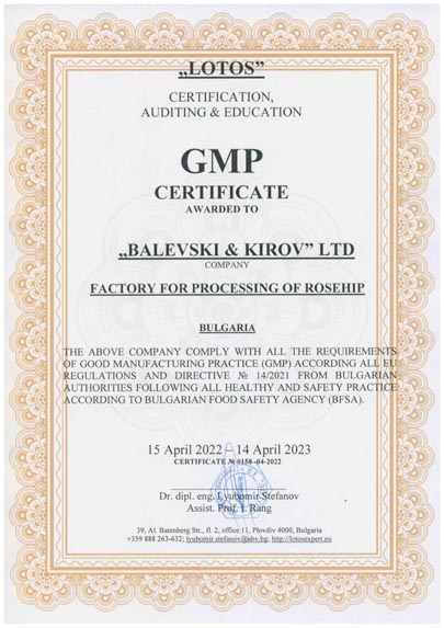 GMP-Zertifikat