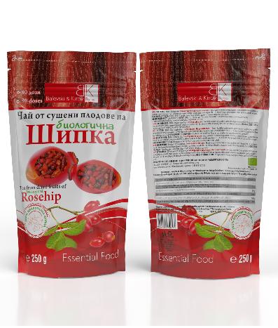 Чай от сушен шипков плод  Doy-pack 80 дози (250 грама) - Биологичен продукт