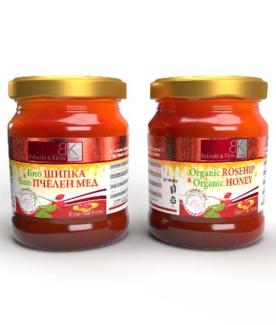 Пчелен мед с шипка буркан 250 грама - Биологичен продукт