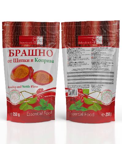 Брашно от плодове на шипка и коприва 200 - 400 микрона Doy-pack 250 гр. - Биологичен продукт