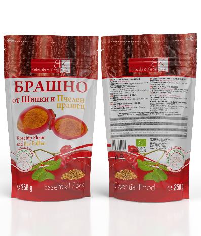 Брашно от плодове на шипка и куркума 200 - 400 микрона Doy-pack 250 гр. - Биологичен продукт