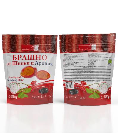 Брашно от плодове на шипка и арония 200 - 400 микрона Doy-pack 500 гр. - Биологичен продукт