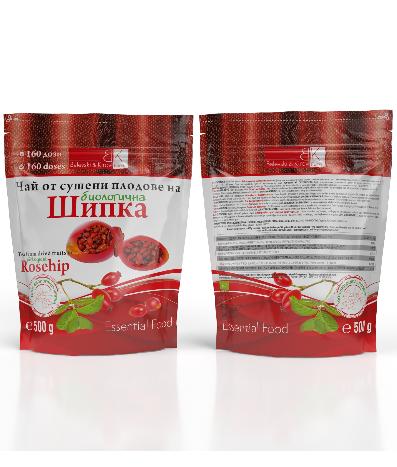 Чай от сушен шипков плод  Doy-pack 160 дози (500 грама) - Биологичен продукт