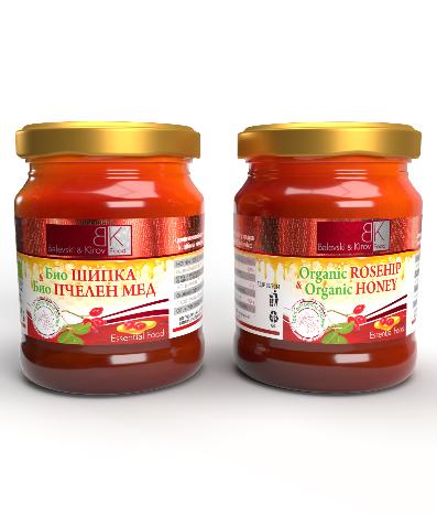 Honey with rose hips 250 grams - Organic product